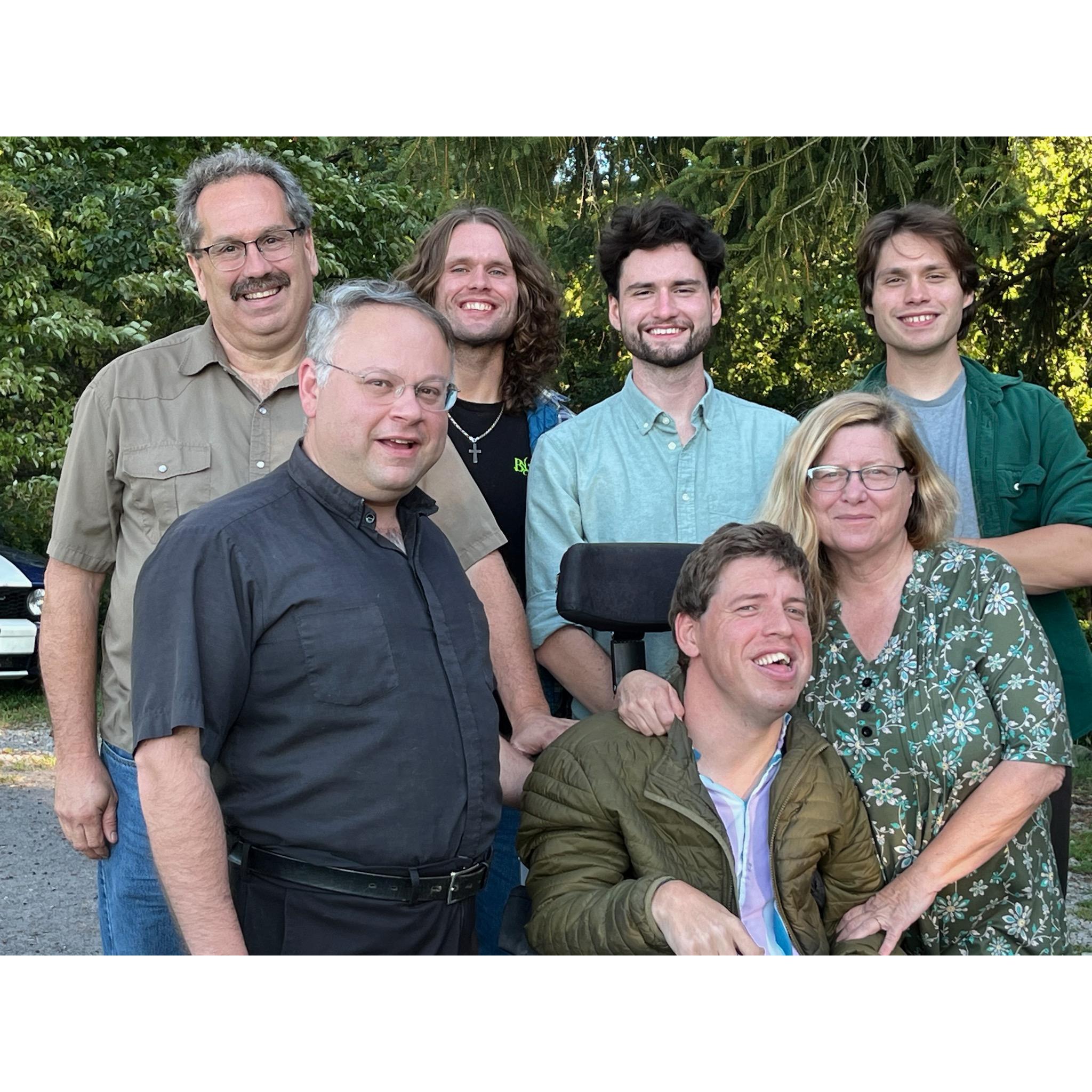 All of Owen's brothers and his parents Jeff and Colleen at their bubby's house.
