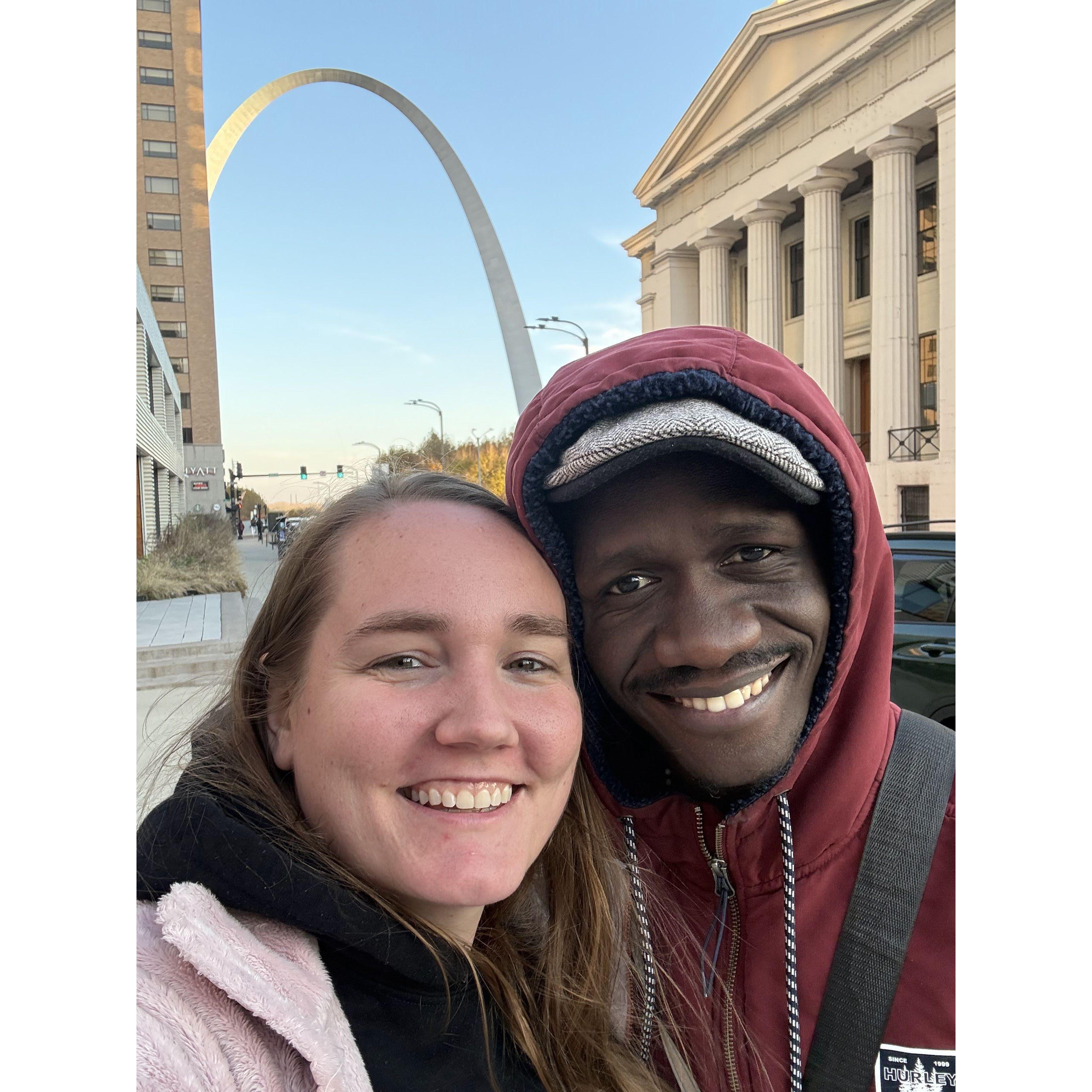 Exploring St Louis in the middle of winter together