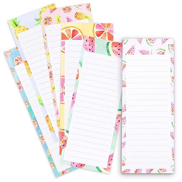 Magnetic To Do List Notepads, Fruit Design, 60 Sheets Per Pad (3.5 x 9 In, 6-Pk)