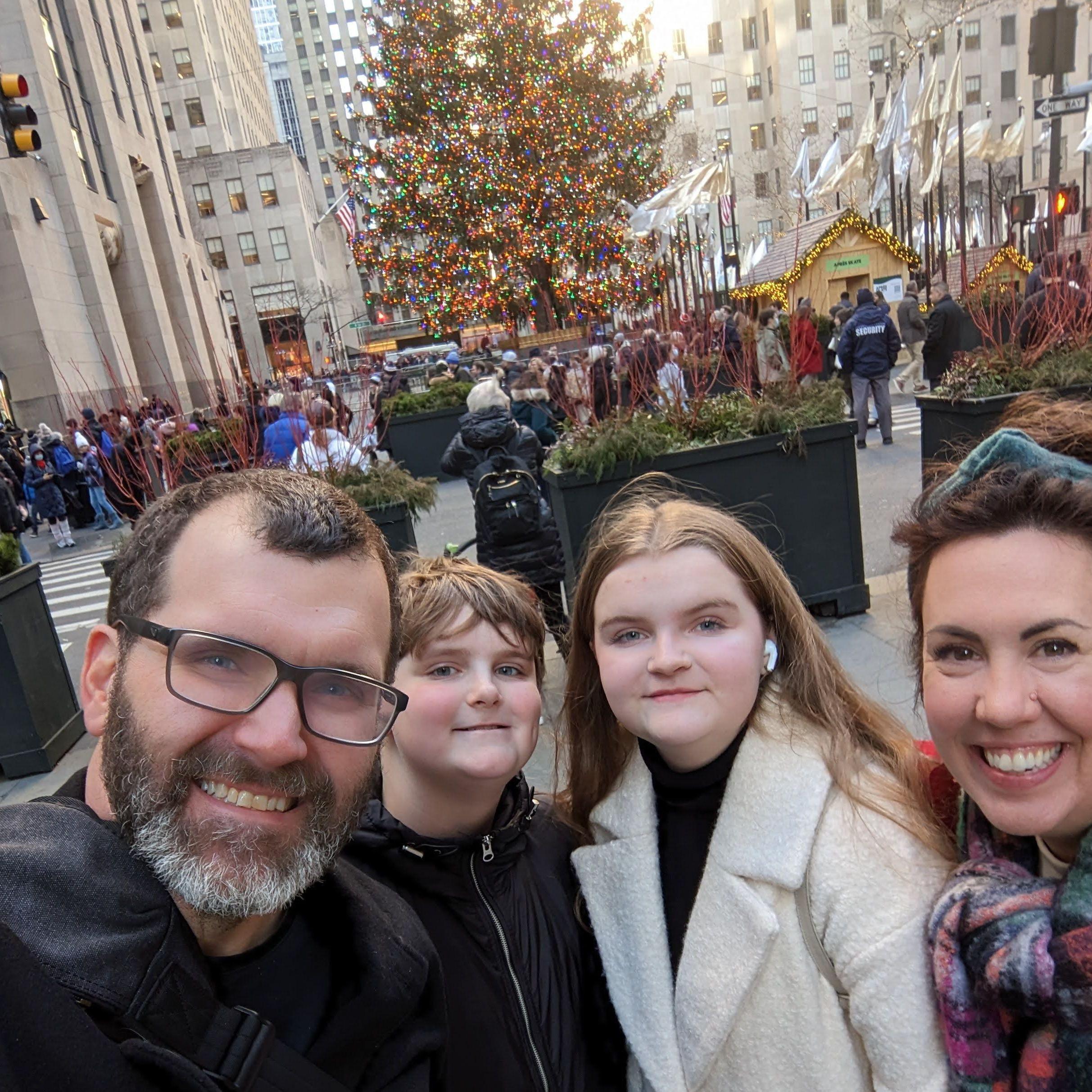 With Chloe and Jack in front of the Rockefeller Tree