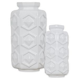 Varaluz Casa Large Hex Ceramic Vase in White
