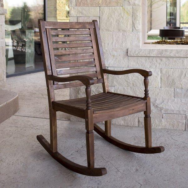 Imene Solid Acacia Wood Patio Rocking Chair