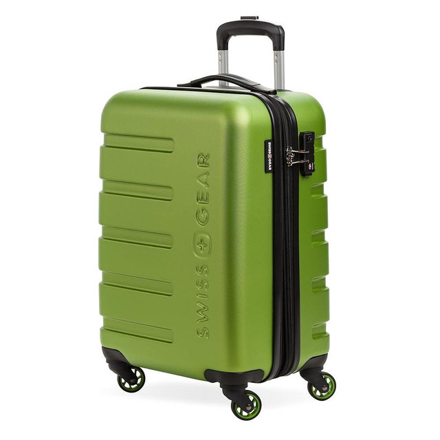 SwissGear 7366 Hardside Expandable Luggage with Spinner Wheels, Green, Carry-On 19-Inch