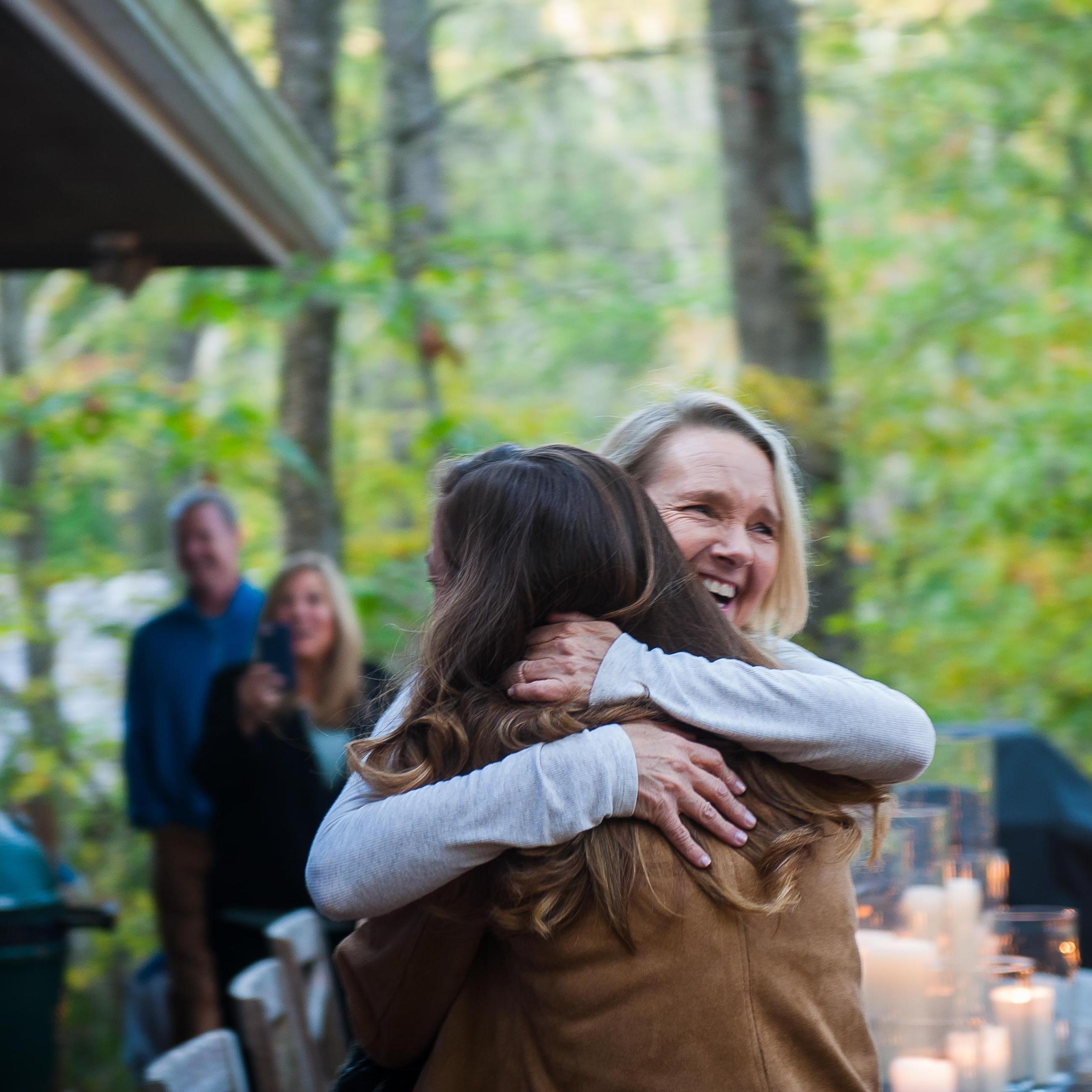 Hugs from Raymond's mom at the engagement!!