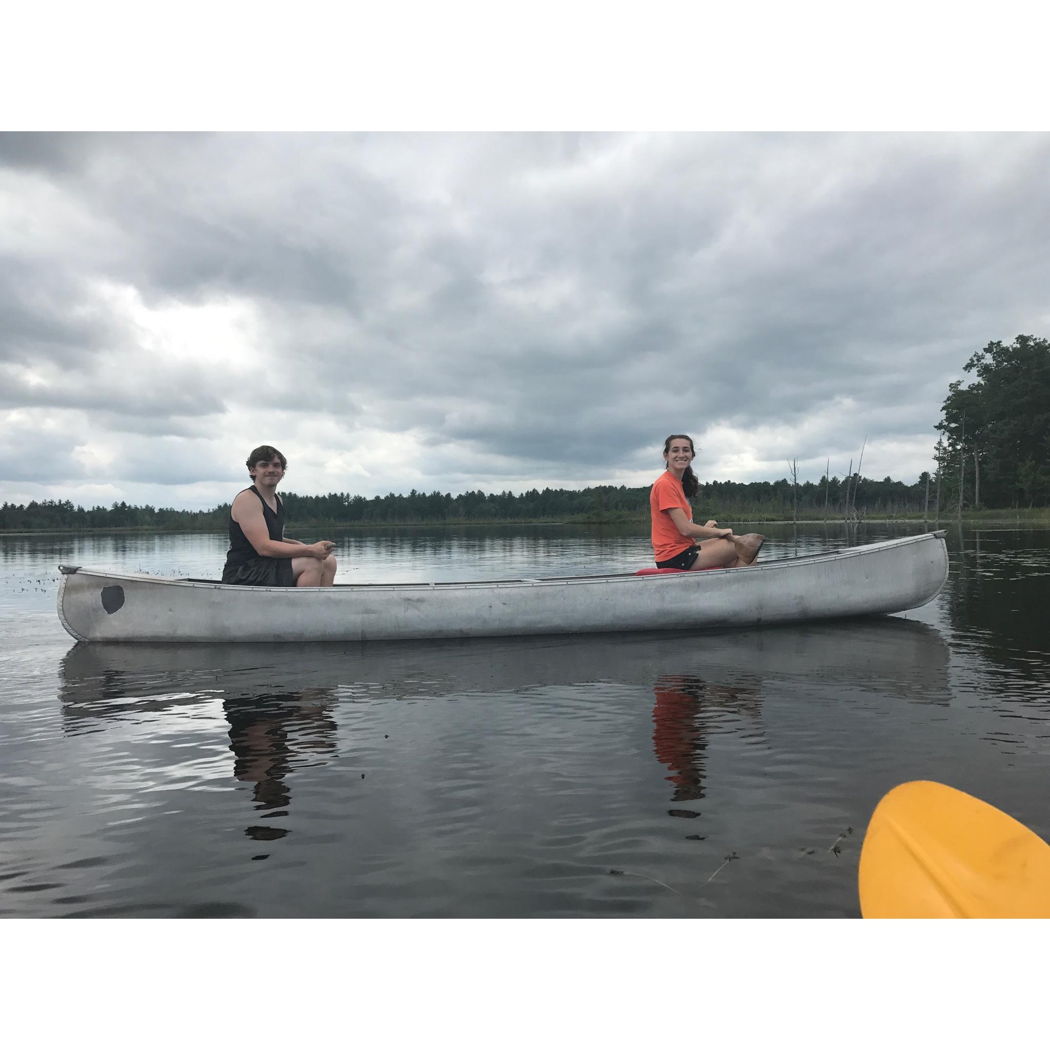 Canoeing at  the Hackert's ranch (Lilia's side of the family) in Michigan. July 22, 2017