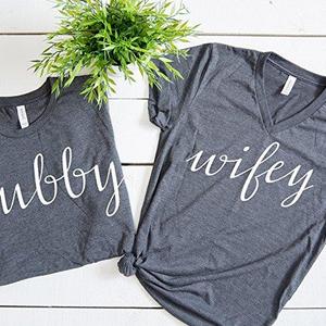 Hubby Wifey shirts, Wifey Hubby Shirts, Honeymoon shirts, Hubby Wifey t-shirt set,Couples Shirts Bride shirts, Groom Shirts,BOTH UNISEX TOP