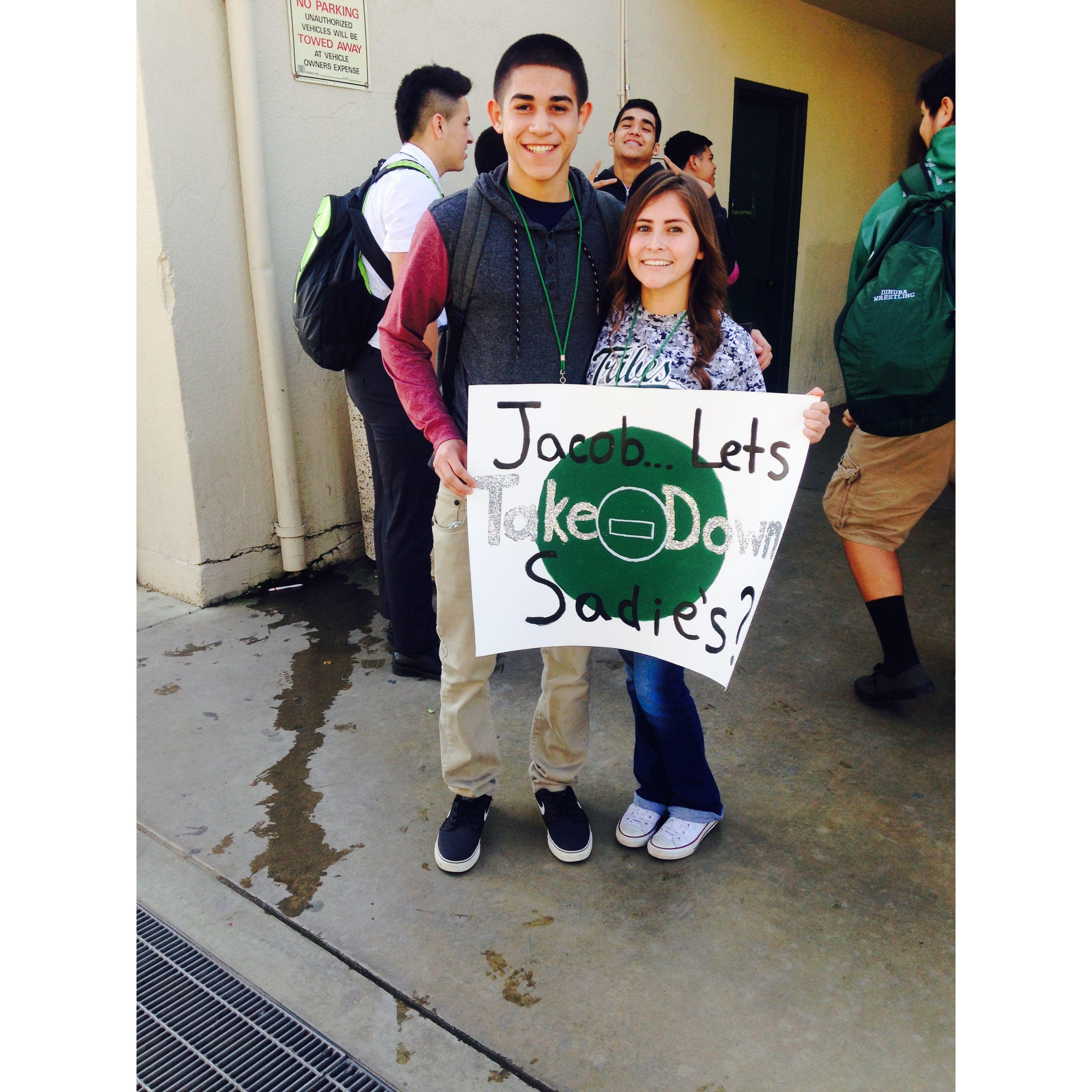 Sam asking Jacob to the Sadie Hawkin's dance during their sophomore year of high school