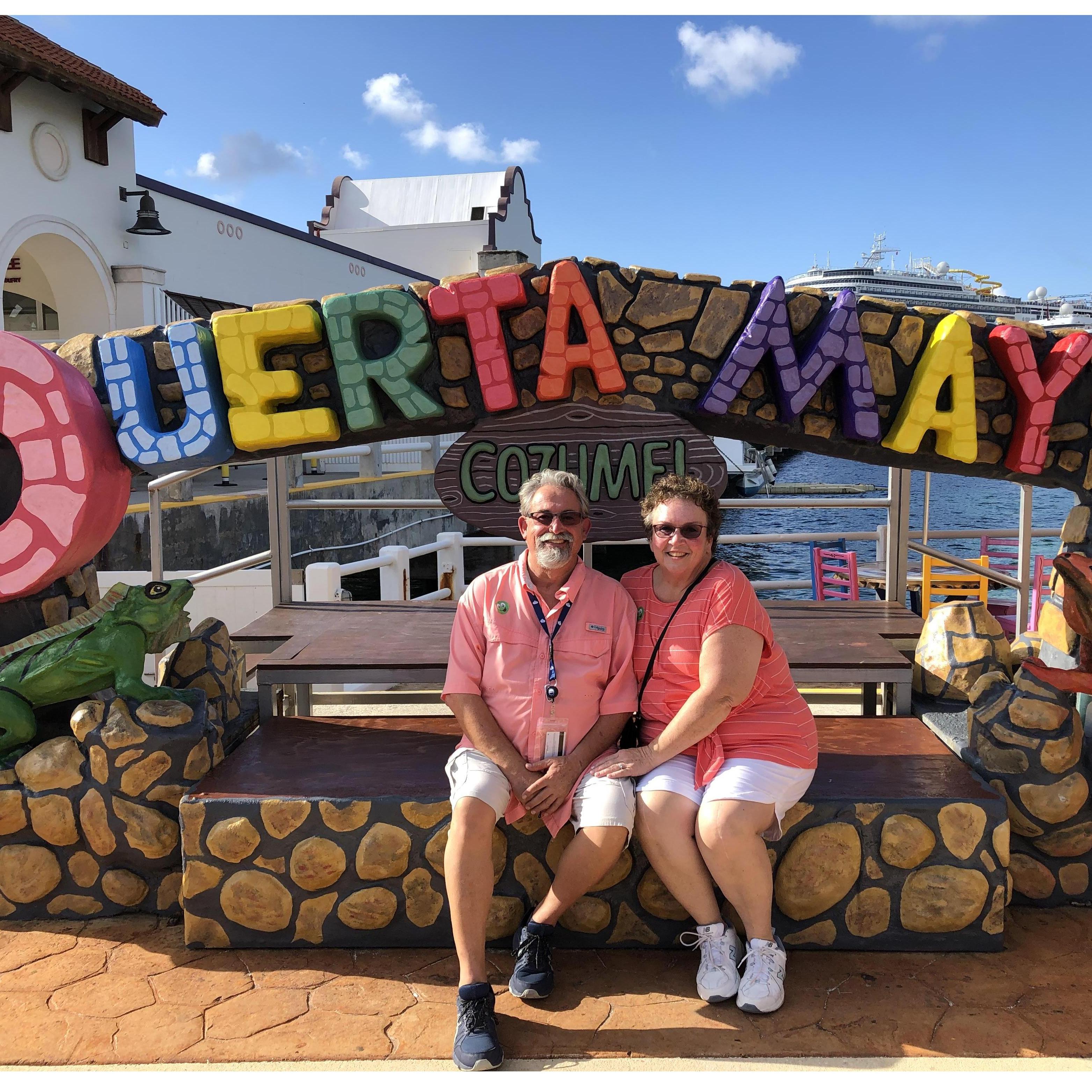 Our first cruise. You know you've been together awhile when you start unintentionally dressing in the same colors.