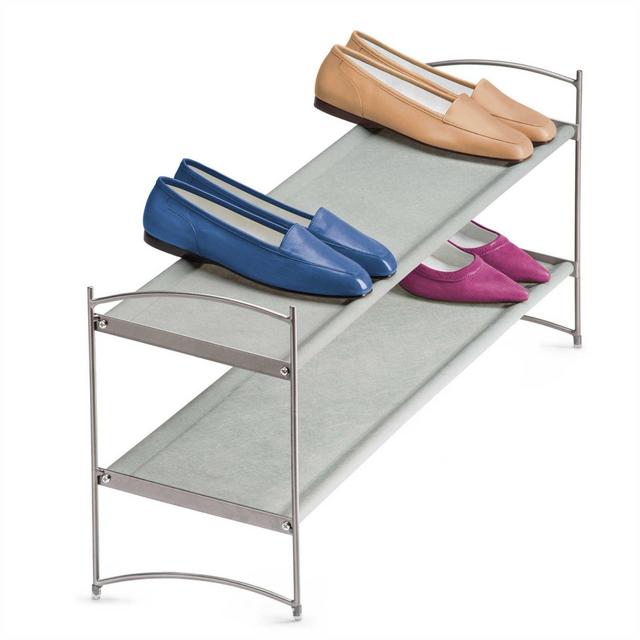 Lynk Vela Large 2 Tier Stackable Shoe Shelf Platinum Platinum