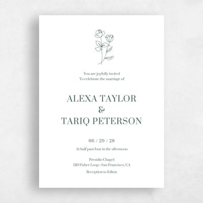 Forest, Green Wedding Invitation - Maywood Stamp Letterpress