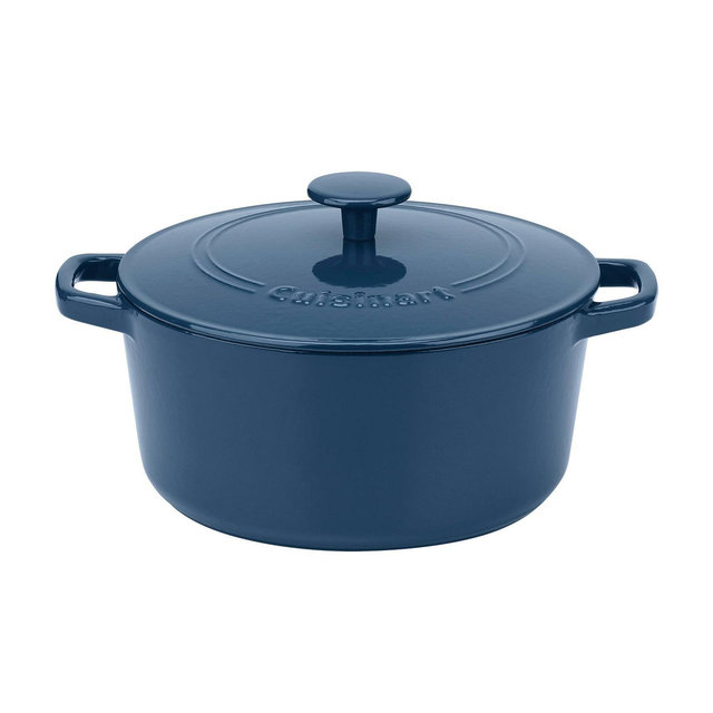 Cuisinart Chef's Classic 5qt Blue Enameled Cast Iron Round Casserole with Cover-CI650-25BG