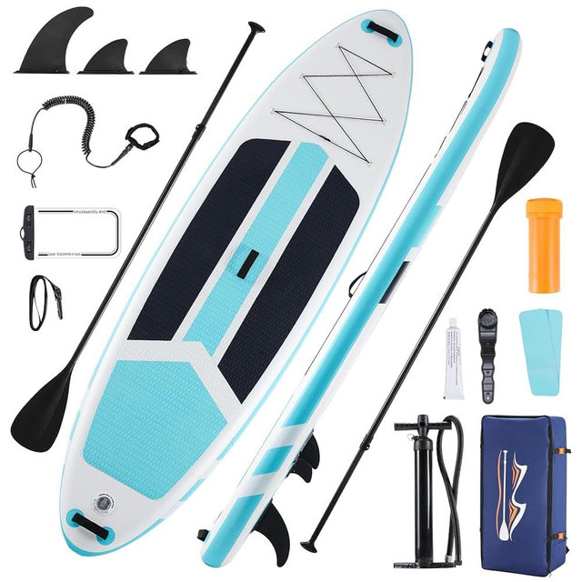 NEWBULIG 33" Inflatable Paddle Board SUP, Stand Up Paddle Board Blow Up with 3 Carry Handles, Non-Slip Deck Pad, Complete Kit with Pump, Leash & Backpack for Beginners/Adults