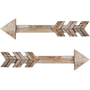 TIMEYARD Arrow Decor, Set of 2 Arrows, Rustic Wood Arrow Sign Wall Decor - Decorative Farmhouse Home Wall Hanging Decor