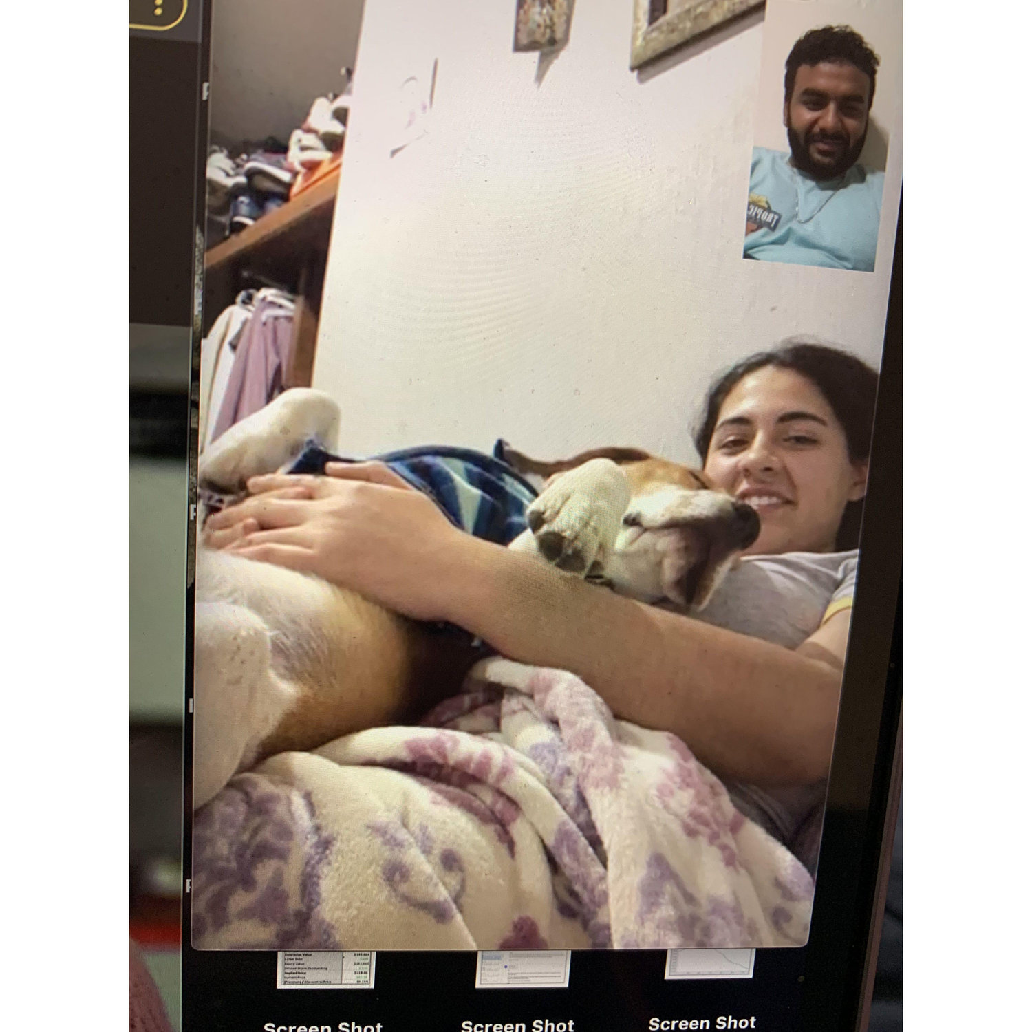 We tried to facetime whenever we could, including when dogs were taking naps.