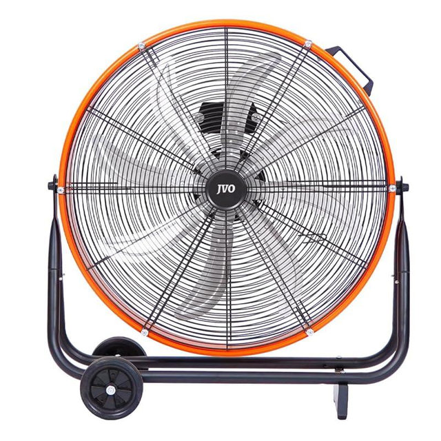 JVO 24 Inch Industrial Floor Drum Fan - 9500 CFM Heavy Duty High Velocity Floor Fan with 8 Blades 3-Speed Big Ass Fan for Warehouse, Garage, Shop, Patios Heavy Duty Shop Fans & Garage Fans for Cooling