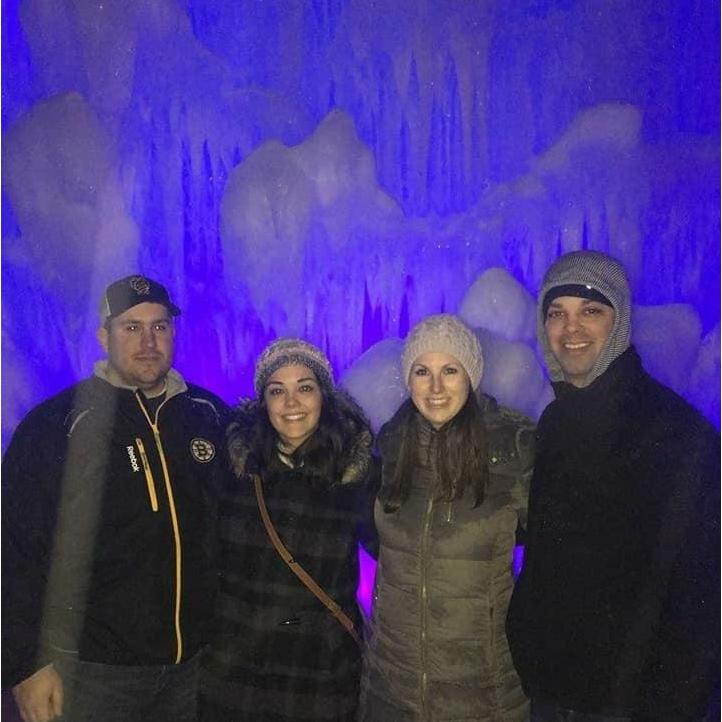 Visiting the Ice Castles in Lincoln, NH.