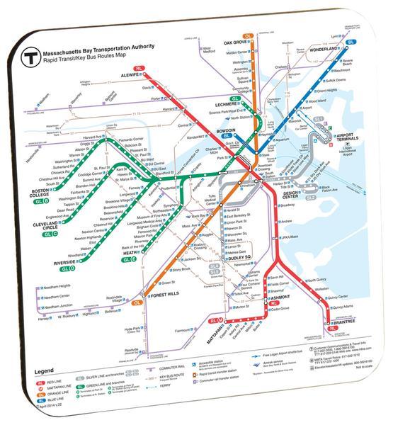 MBTA Rapid Transit Map Coaster