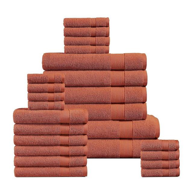 LANE LINEN 24 Piece Towels for Bathroom - 100% Cotton Zero Twist, Oversized Bath Towels, Quick Dry, 2 Extra Large Bath Sheet, 4 Bath Towel, 6 Hand Towel, 8 Wash Cloths,4 Fingertip Towels - Rust
