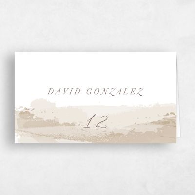 Brown Modern Wedding Place Card - Ione
