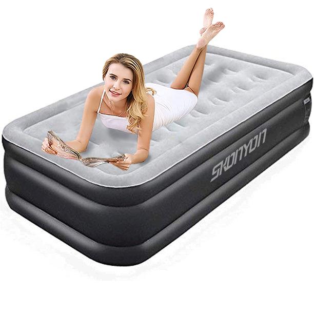 Air Mattress 18" Double-High Airbed with Built-in Pump, Twin