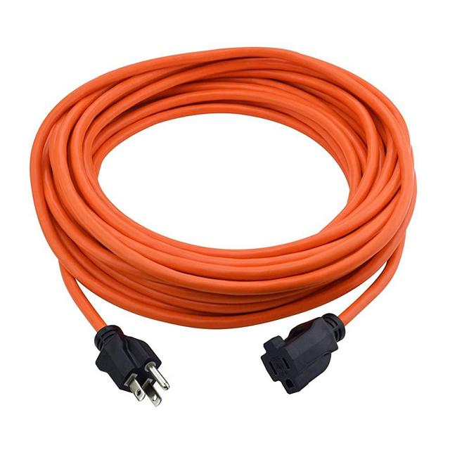 Clear Power 50 ft Outdoor Extension Cord 16/3 Gauge, Orange, Water & Weather Resistant, Flame Retardant, 3 Prong Polarized Plug, DCOC-0117-DC