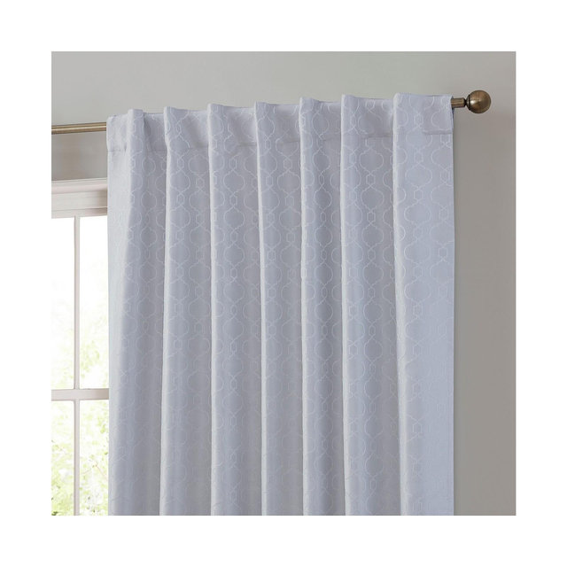 HLC.ME Franklin Moroccan 100% Complete Blackout Thermal Insulated Energy Savings Heat/Cold Blocking Back Tab Rod Pocket Curtain Drapery for Bedroom & Living Room, 2 Panels