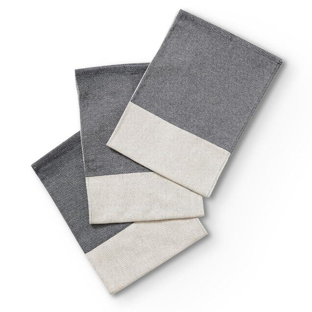 hedley & bennett Chef's Towels - 100% Cotton Kitchen Towels - Quick Absorbent Dish Cloths - Soft and Durable Kitchen Towel - Machine Washable and Dryable - Blueberry Blue, 3-Pack