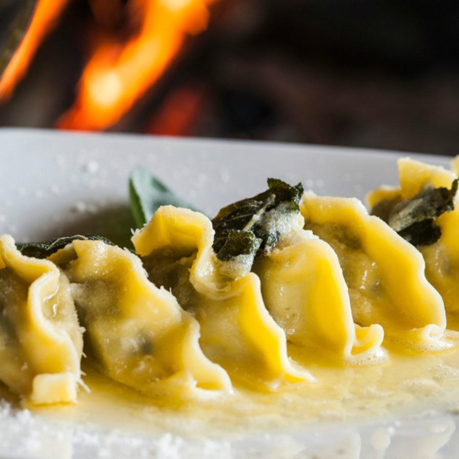 Casoncelli, or Casonsei in local dialect, are to die for. The traditional pasta, which is unique to the city, is filled with ground meat, amaretti, and more ...served with melted butter and sage.