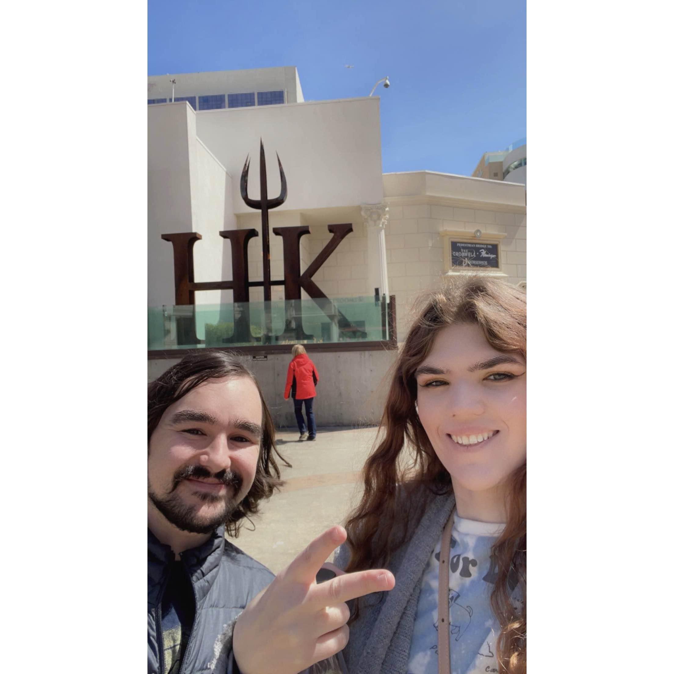 Outside Hells Kitchen in Las Vegas. We HAD to take a selfie here.