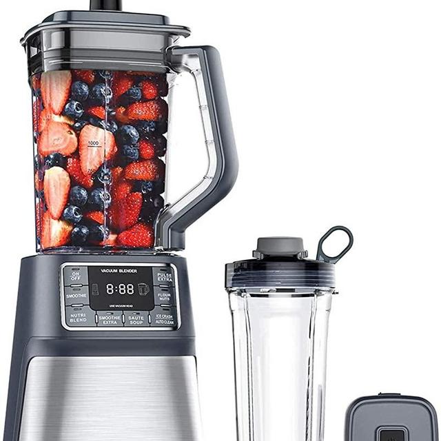 IKICH Vacuum Blender, Professional Countertop Blender Ice Crusher, 25000RMP High Speed Kitchen Smoothie Maker with LCD Screen & Timer, 53OZ/25OZ Dishwasher Cups