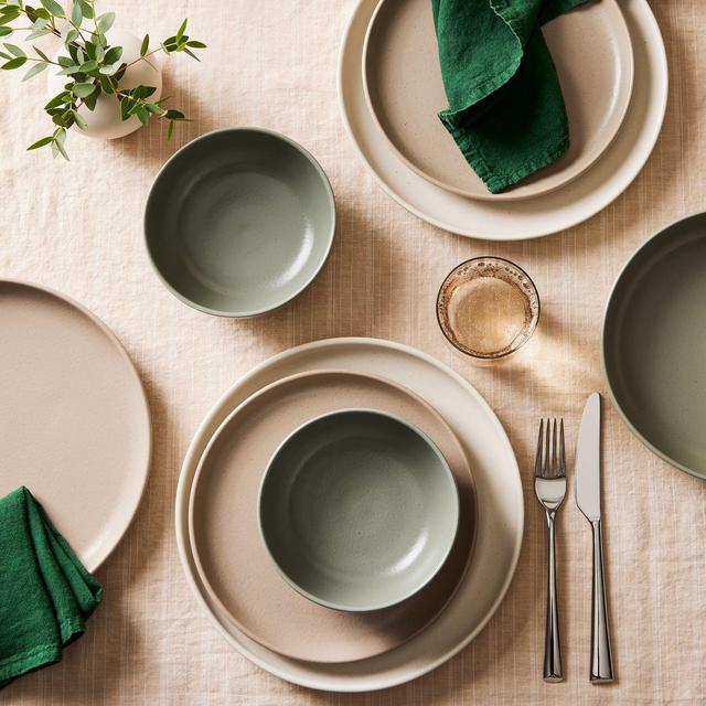Casafina Modern Classic Ceramic Dinnerware Set w/ Soup Bowl - Earth, Mixed Set