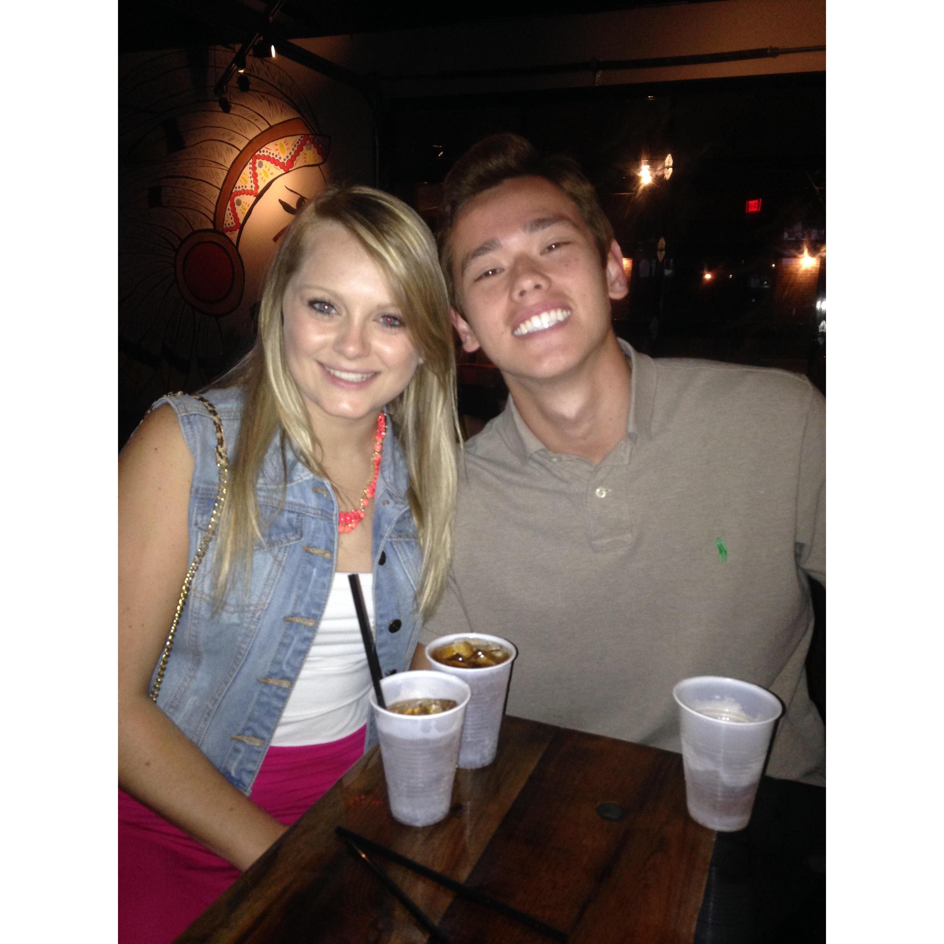 Our first picture together! Cantina Restaurant in Tallahassee March 2014