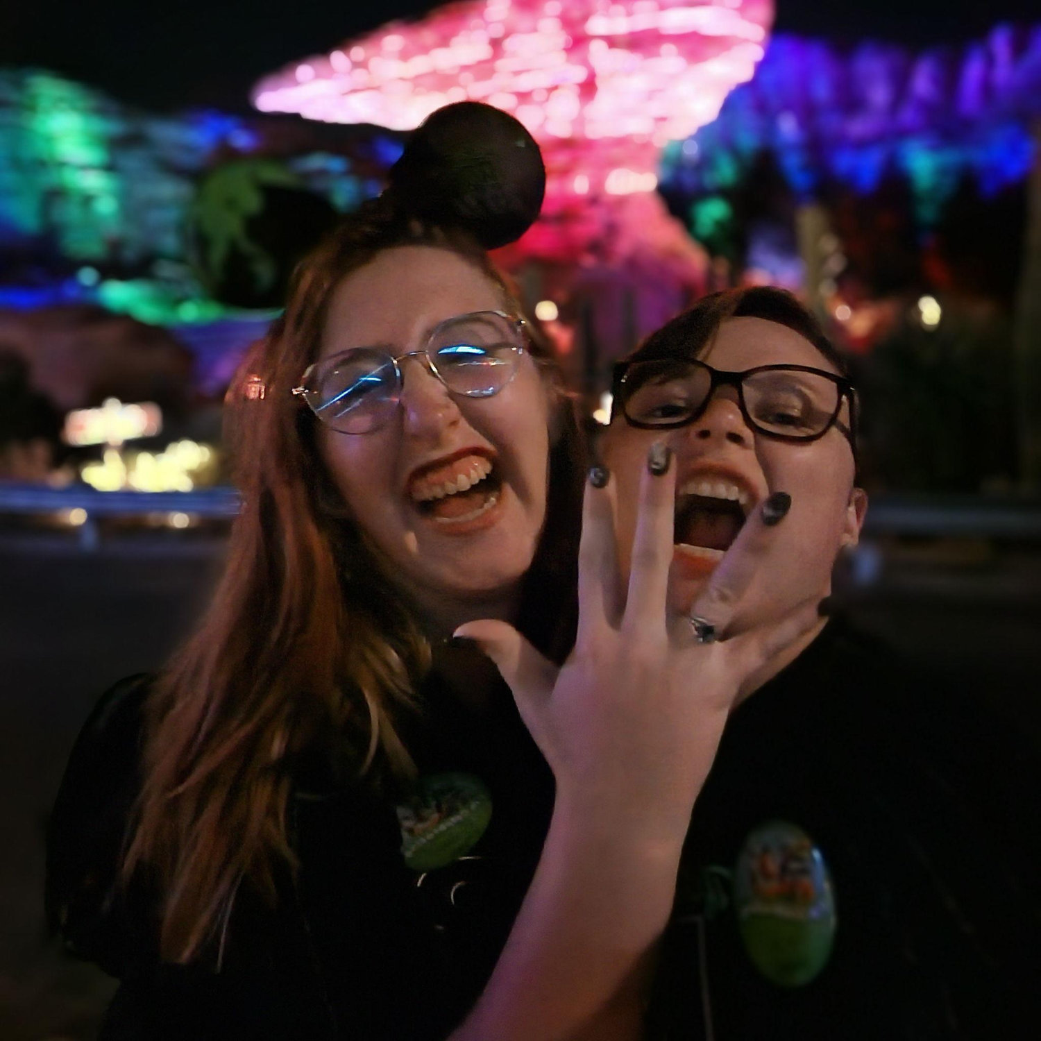 Giddy in Disney on our enegagment-moon