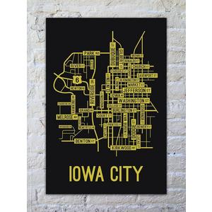 Iowa City Street Map Print w/ Black Frame