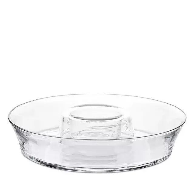 Juliska Puro Glass Chip & Dip Server