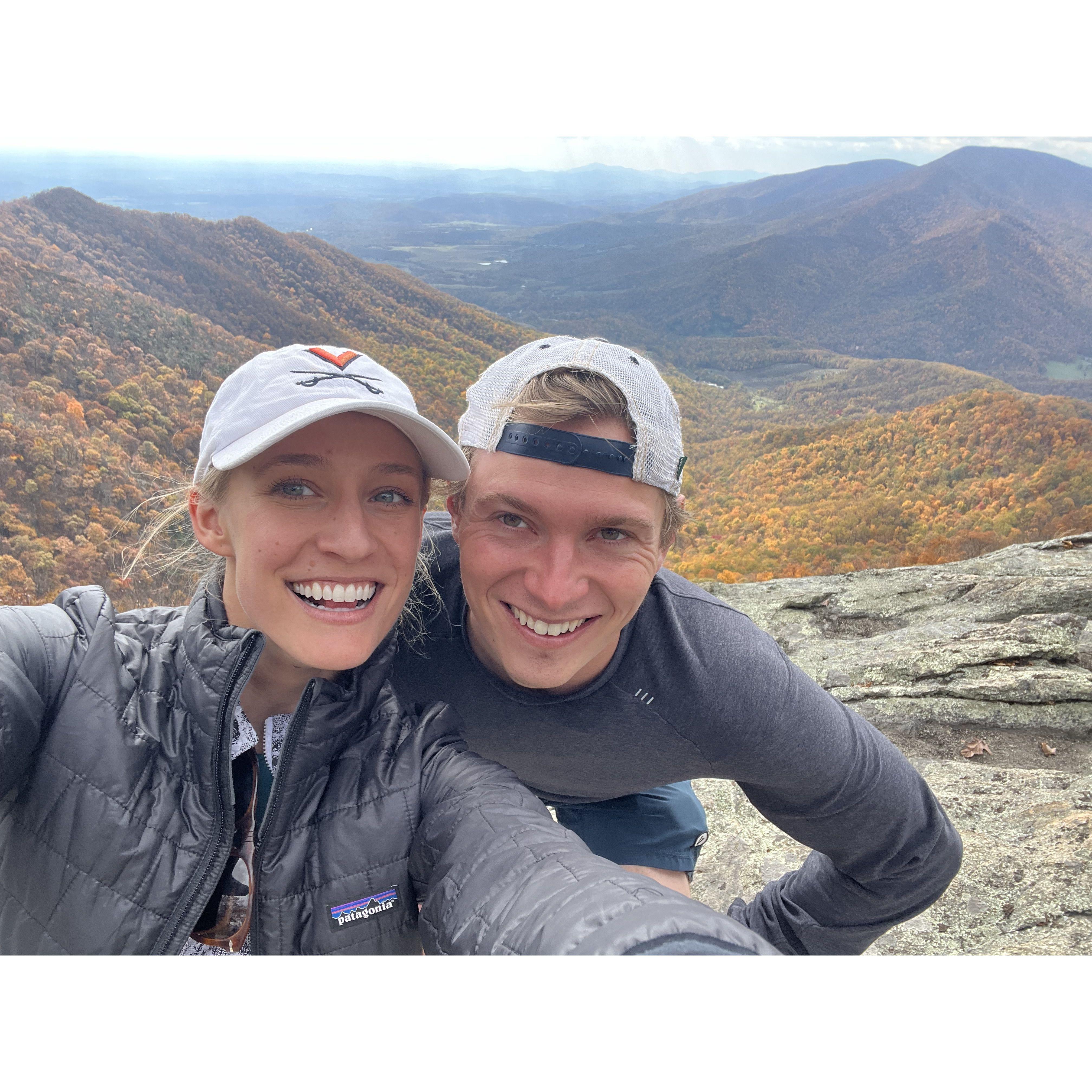Hiking in Charlottesville, where Madeline and Paul met