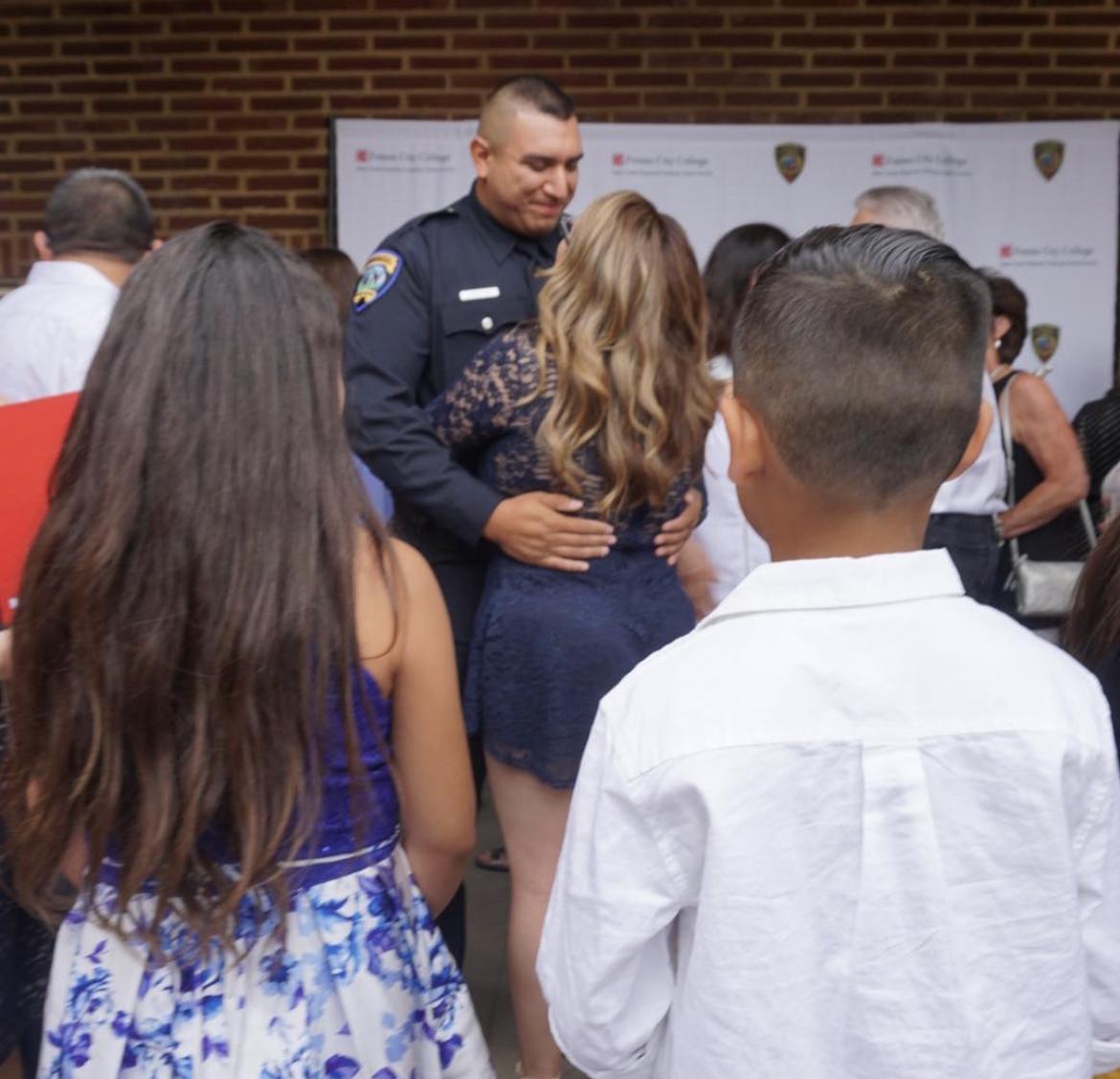 Proposal at Fresno City College after Justin’s Police Academy ceremony.