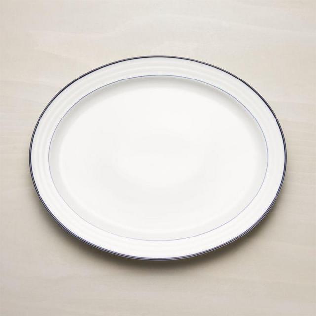 Roulette Blue Band Large Oval Platter