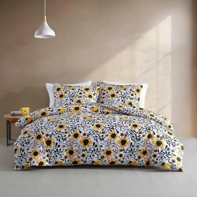 Marimekko - Full/Queen Comforter Set, Cotton Percale Reversible Bedding with Matching Shams, Floral Home Decor (Mykero Multicolor, Full/Queen)