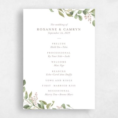 Multi-Colored Wedding Program - Orphne