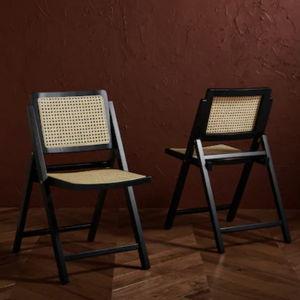Cane Folding Dining Chairs