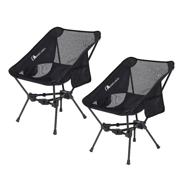 MOON LENCE Portable Camping Chair Backpacking Chair - The 4th Generation Ultralight Folding Chair - Compact, Lightweight Foldable Chairs for Hiking Mountaineering, Beach, 2 Pack