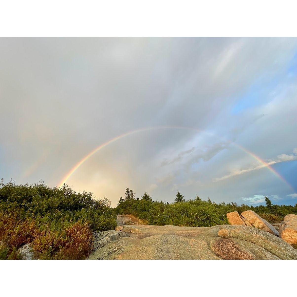 Double rainbow on Cadillac Mountain