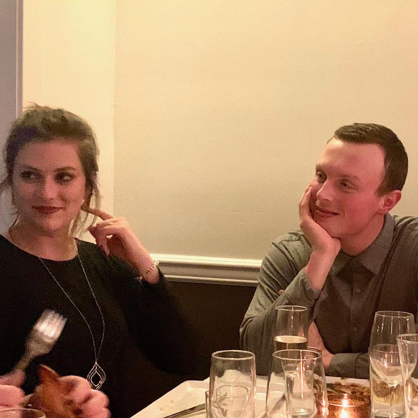 Celebrating our engagement later on that night!