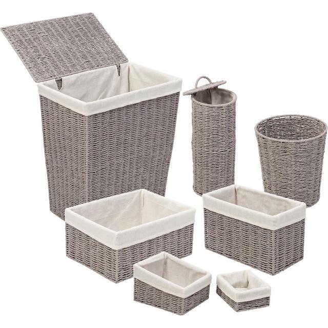 7pc Paper Rope Combo Hamper Set Gray - Honey-Can-Do