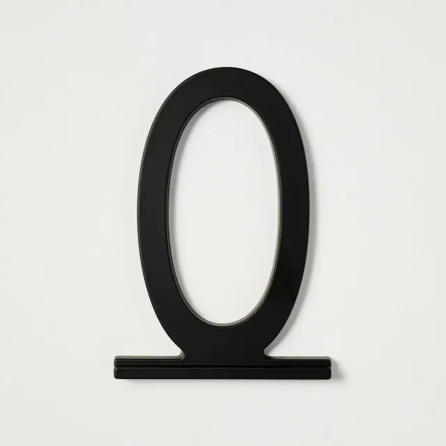 5" Metal House Number 0 Plaque Matte Black - Hearth & Hand™ with Magnolia: Aluminum Address Numbers, Powder-Coated Finish