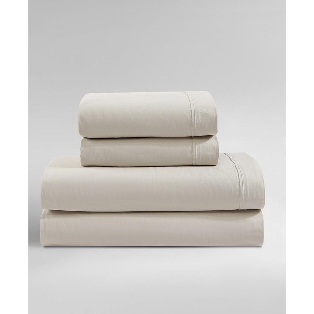 Calvin Klein Washed Cotton Percale 4-Pc. Sheet Set, Queen