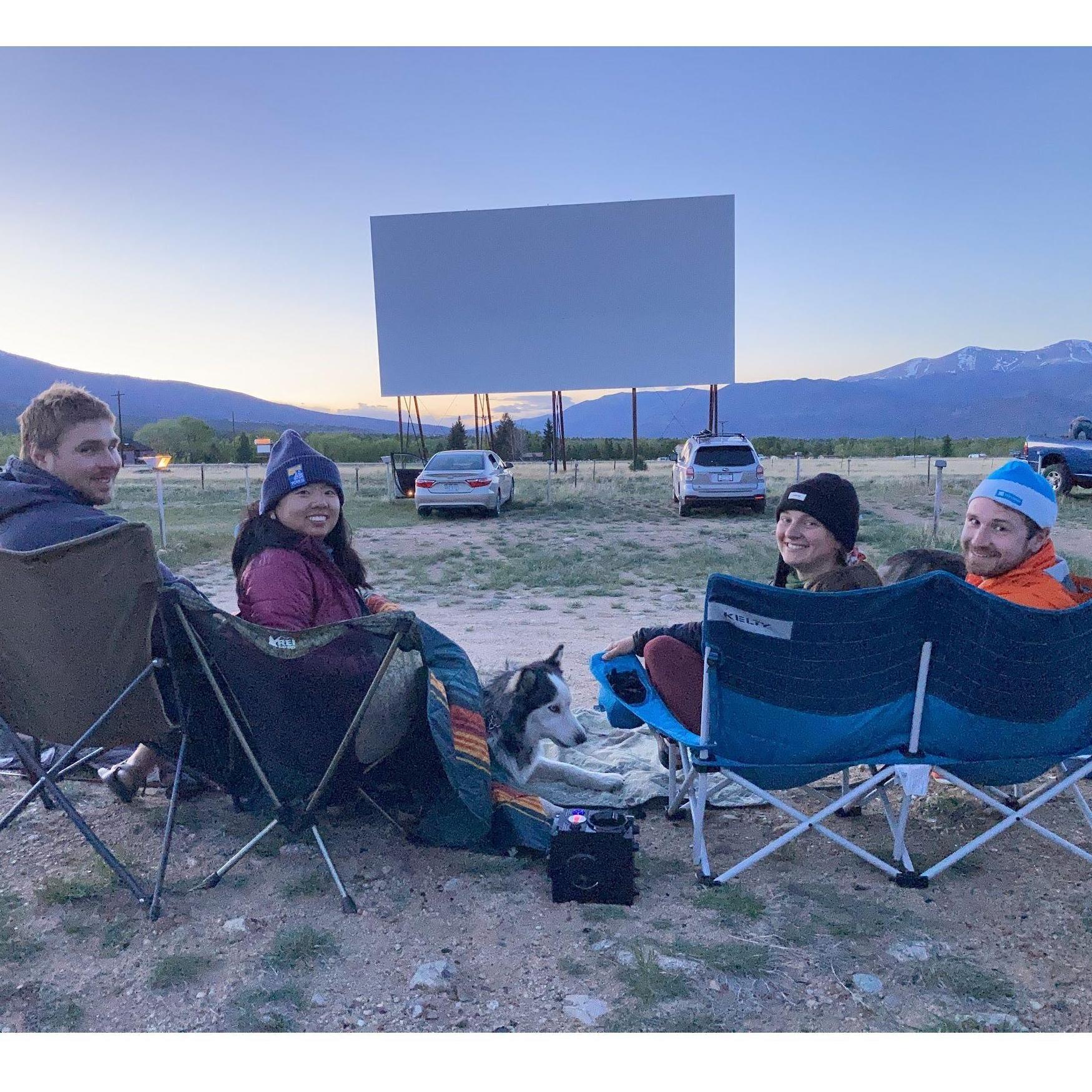 Drive-in movie night in Buena Vista, Colorado- May 2023