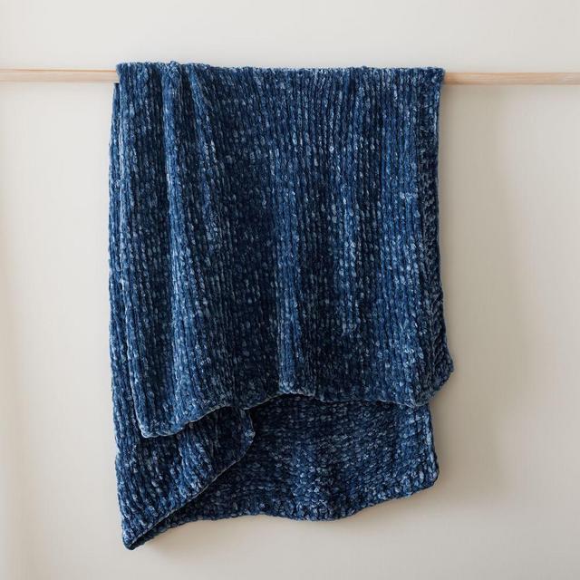 Chunky Luxury Chenille Throw, Marina Blue, 50"x60"