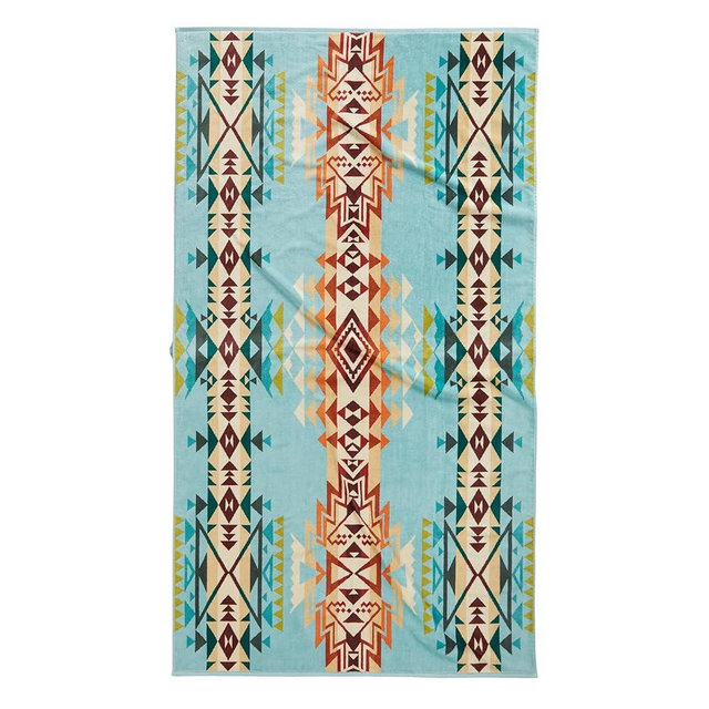 Pendleton Oversized Jacquard Spa Towels in Chief Joseph Rosewood Design - 40 x 70 inches Bath Towels, 100% Cotton, Soft and Quick Dry for The Beach, Hot Tub, Pool